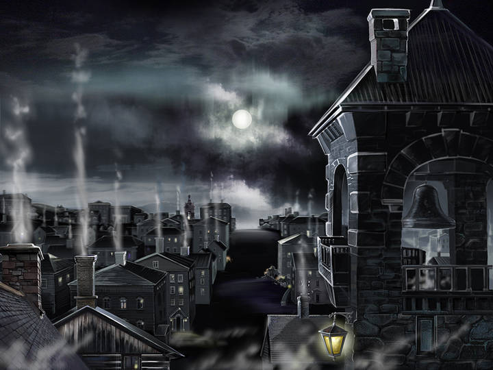 Arkham. Illustration for the home page of the website